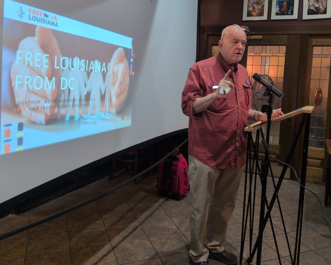 Hy McEnery speaking to the Greater New Orleans Tea Party